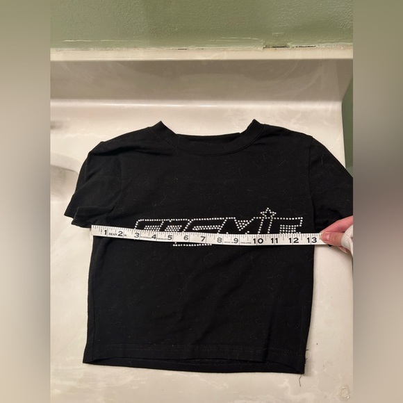 Korean Small Black Crop Top - Picture 4 of 6